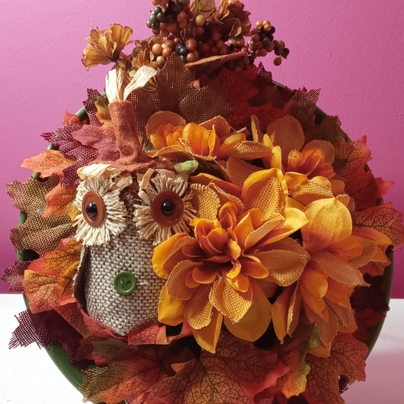 Handcrafted Silk & Burlap Flower Arrangement - Picture 7 of 12